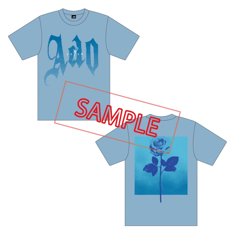 ファッショナブル ブルーローズＴシャツ-2