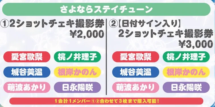 さよならステイチューン 2ショットチェキ撮影券