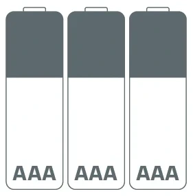 アルカリ単4電池×3本