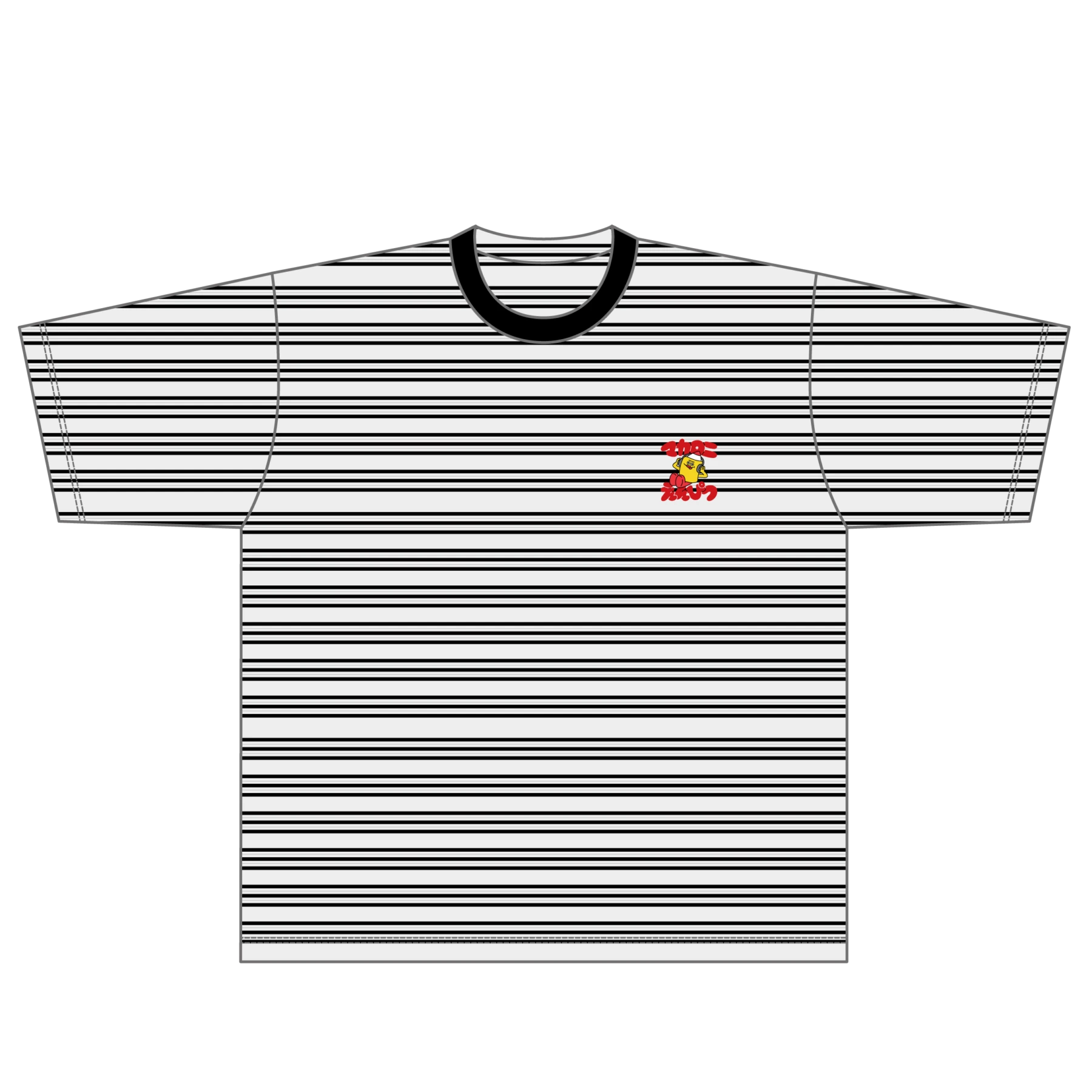 ワンポイント刺繍まかぴーのボーダーTシャツ