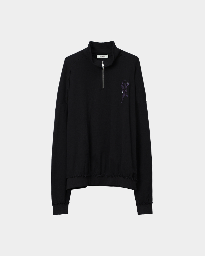 if710 "BUNKADENRAI" Half-zip Sweatshirt