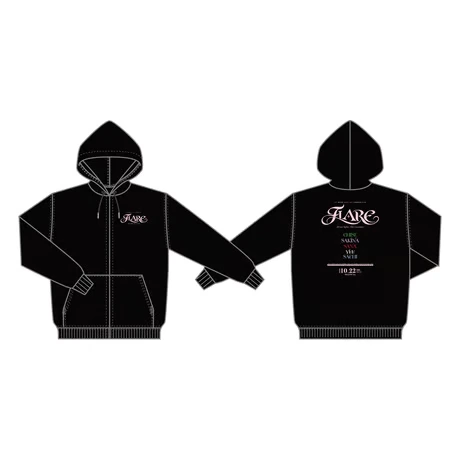 FLARE ZIP HOODIE（BLACK）