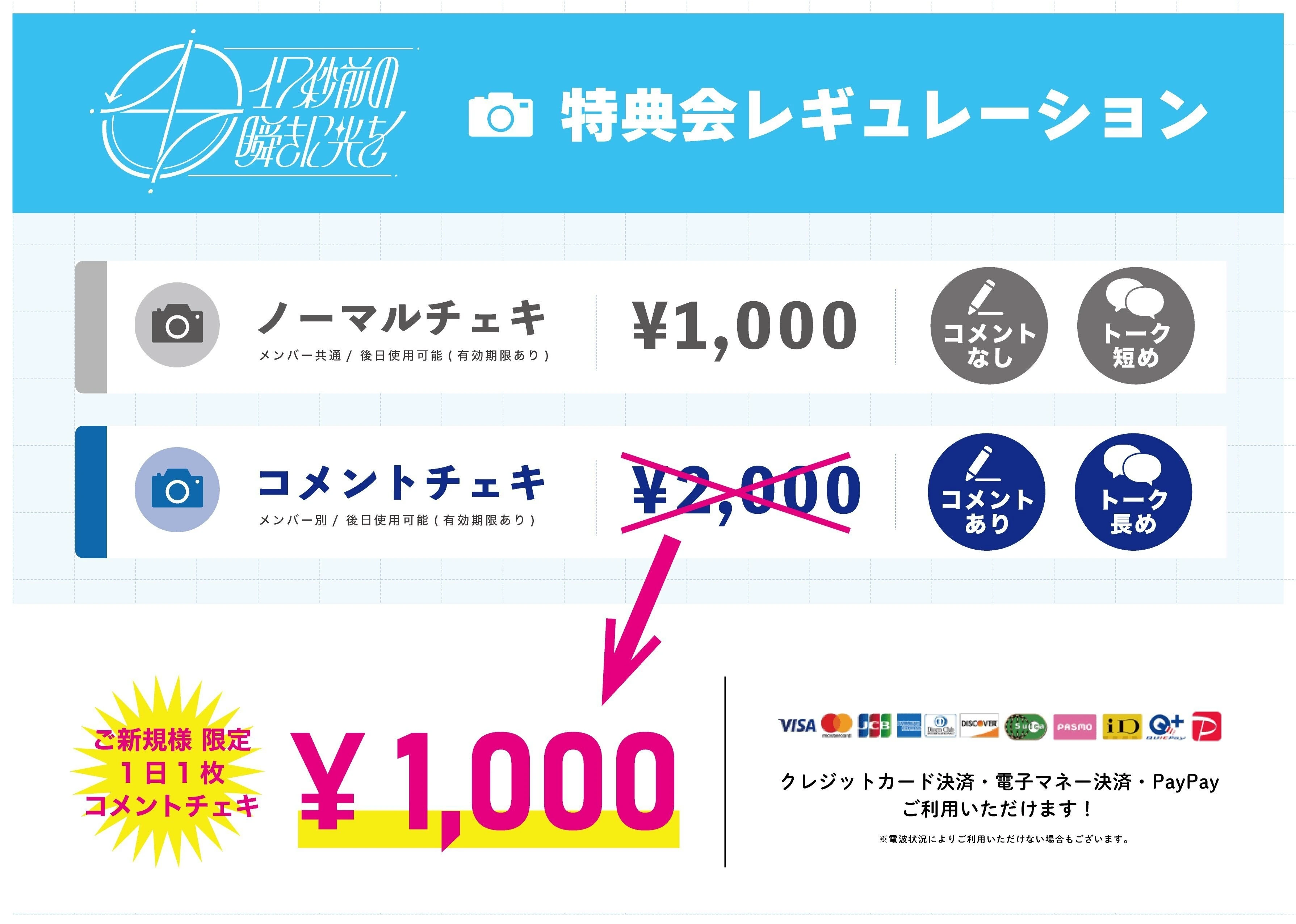 17秒前の瞬きに光を 新規限定コメントチェキ券