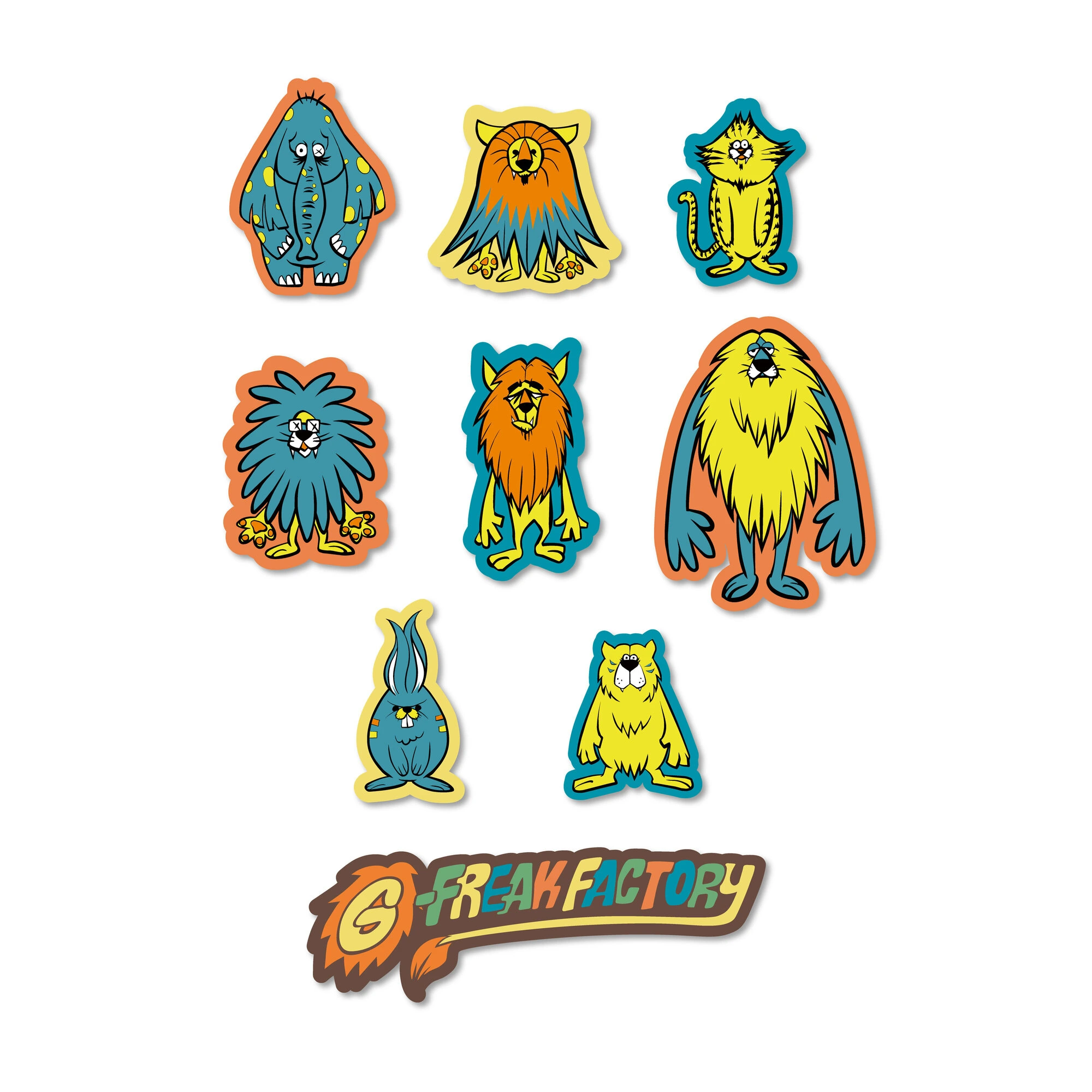 Animal Monster Sticker Set
