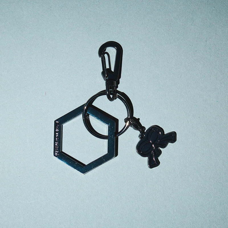Hexagon Metal Keychain