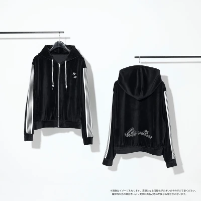 ベロアジップアップパーカー